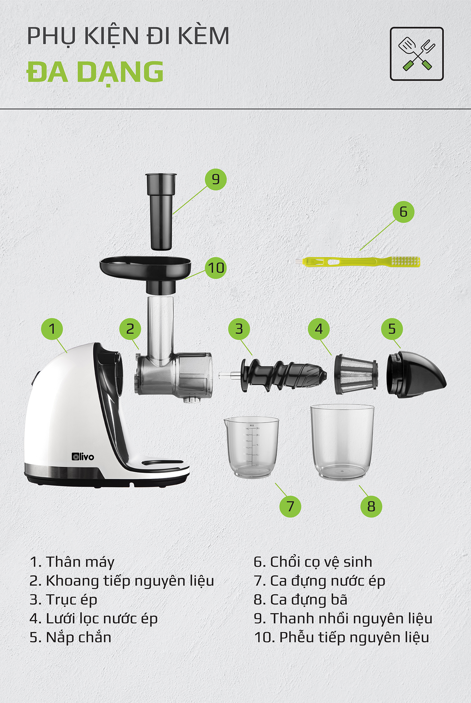 Máy Ép Chậm Trục Ngang OLIVO SJ22