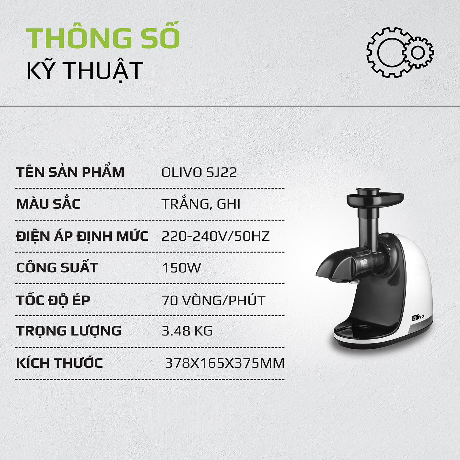 Máy Ép Chậm Trục Ngang OLIVO SJ22
