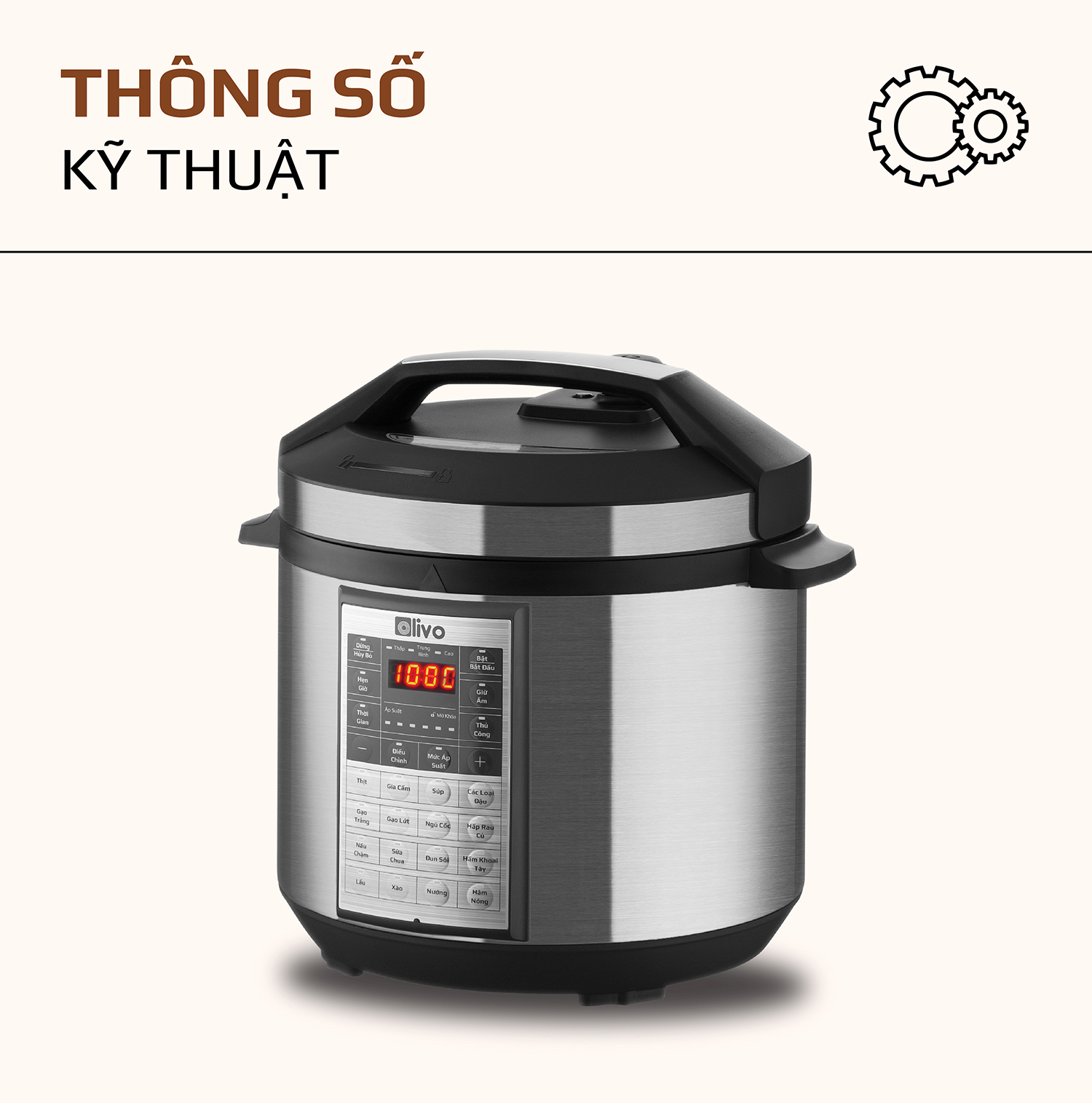 Nồi Áp Suất Điện Đa Năng OLIVO PC60