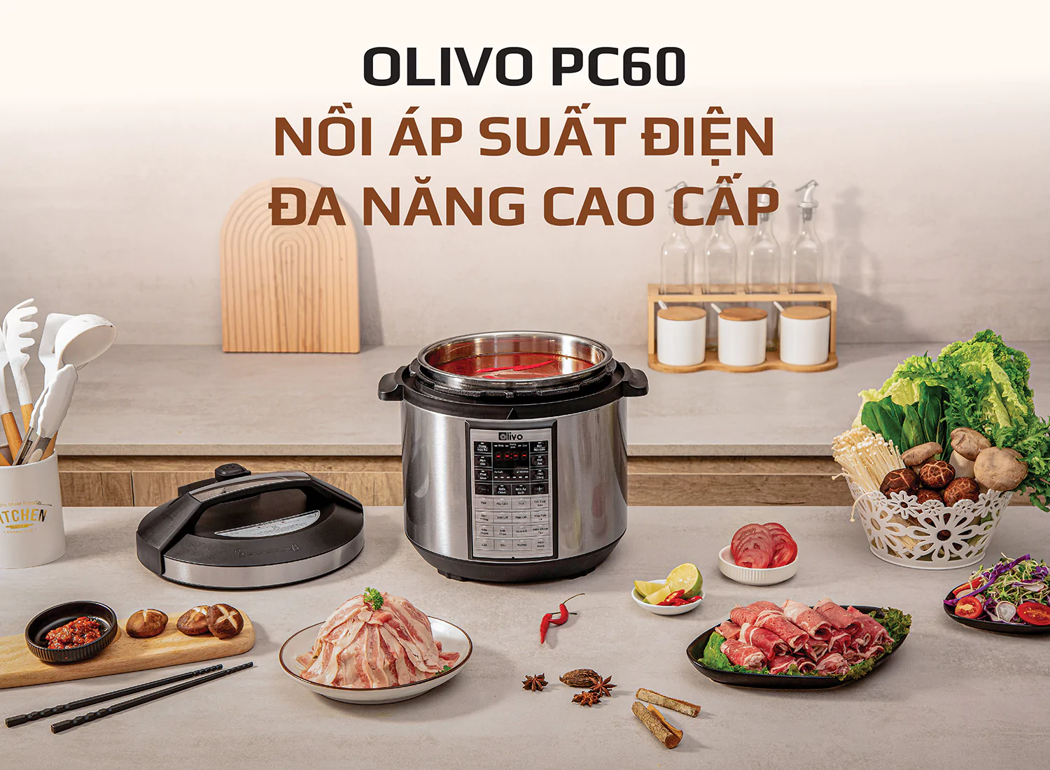 Nồi áp suất điện đa năng OLIVO PC60