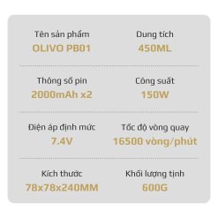 Máy Xay Sinh Tố Cầm Tay OLIVO PB01 19