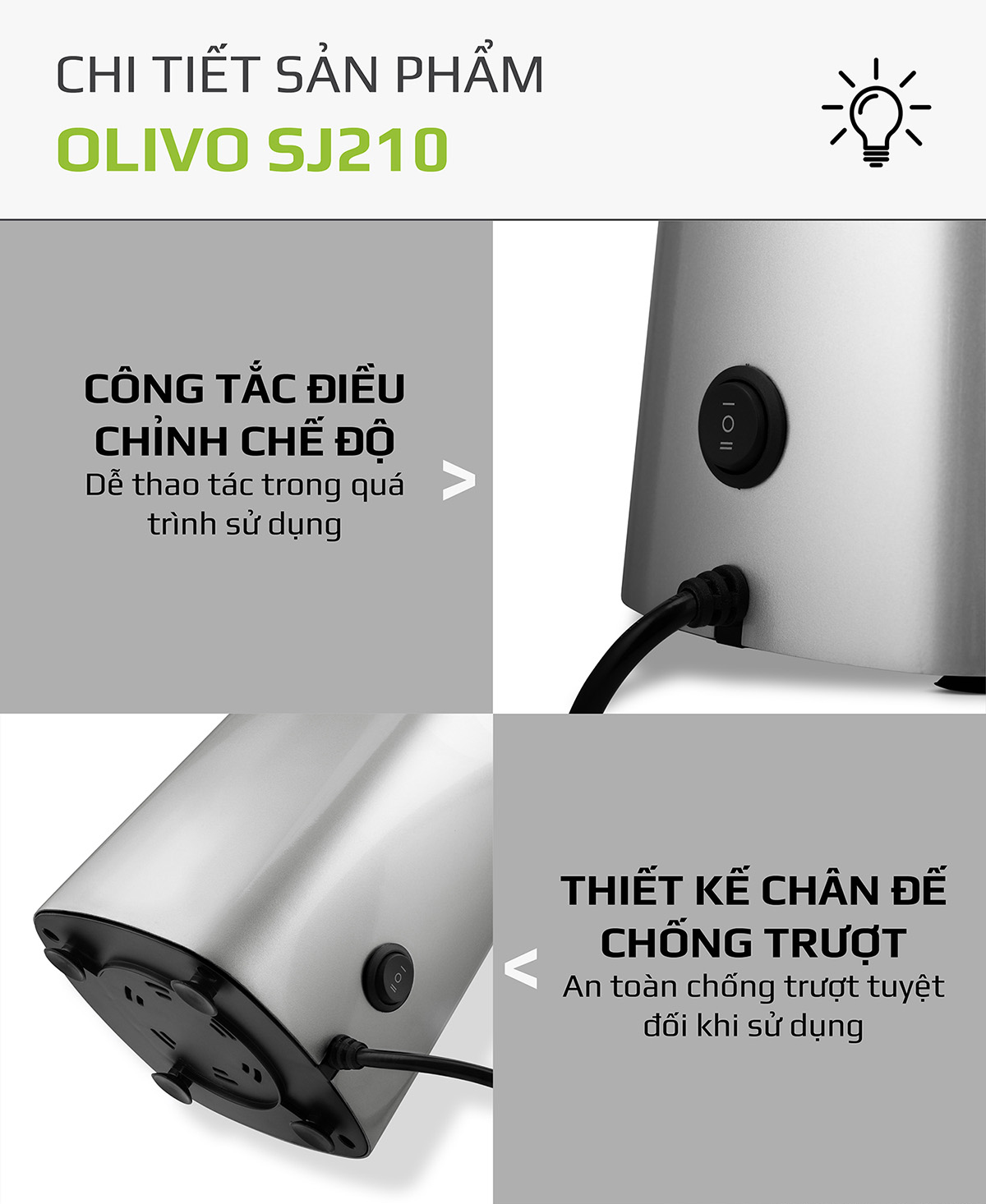 Máy Ép Chậm OLIVO SJ210
