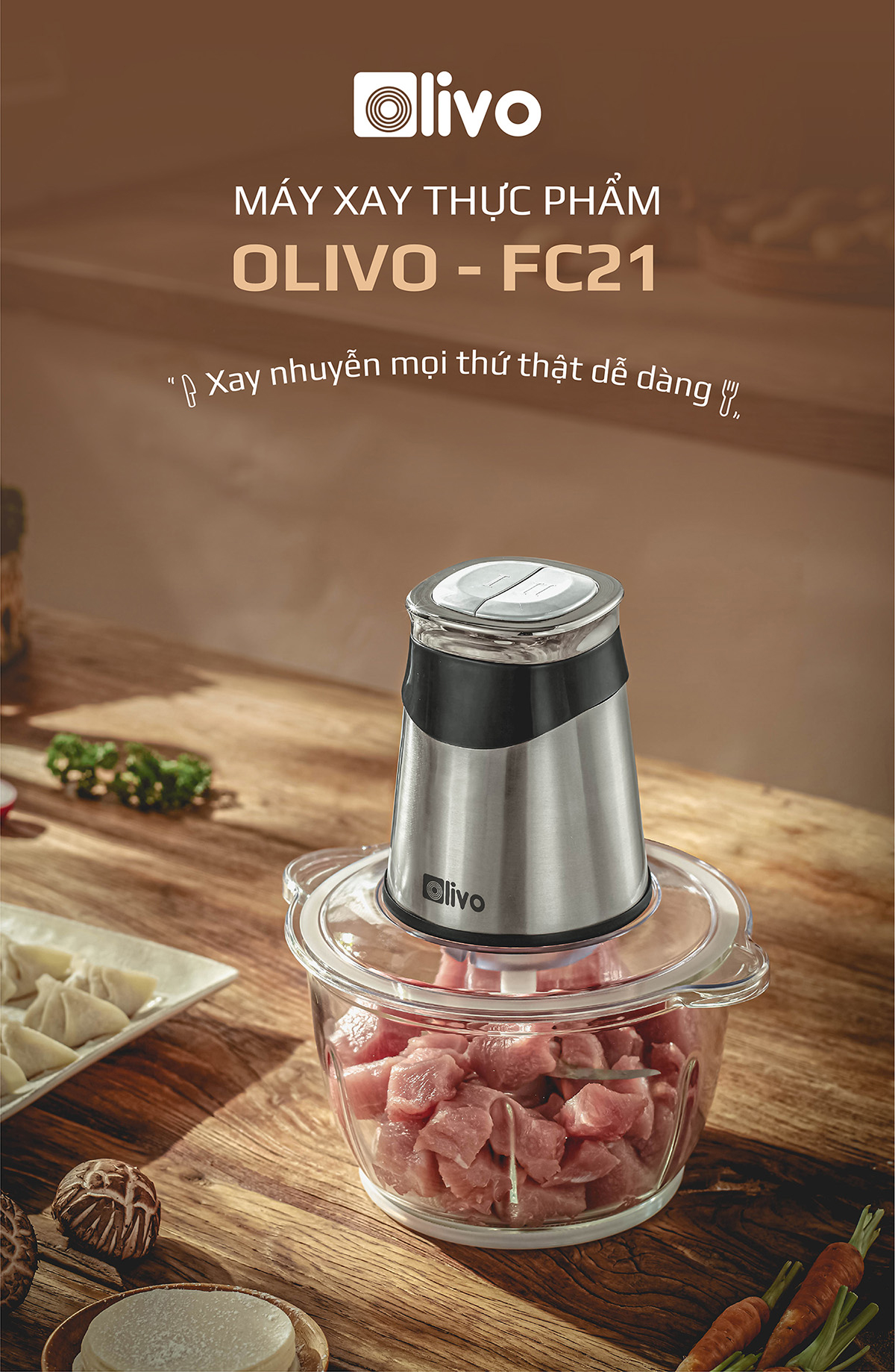 Máy Xay Thực Phẩm Đa Năng OLIVO FC21