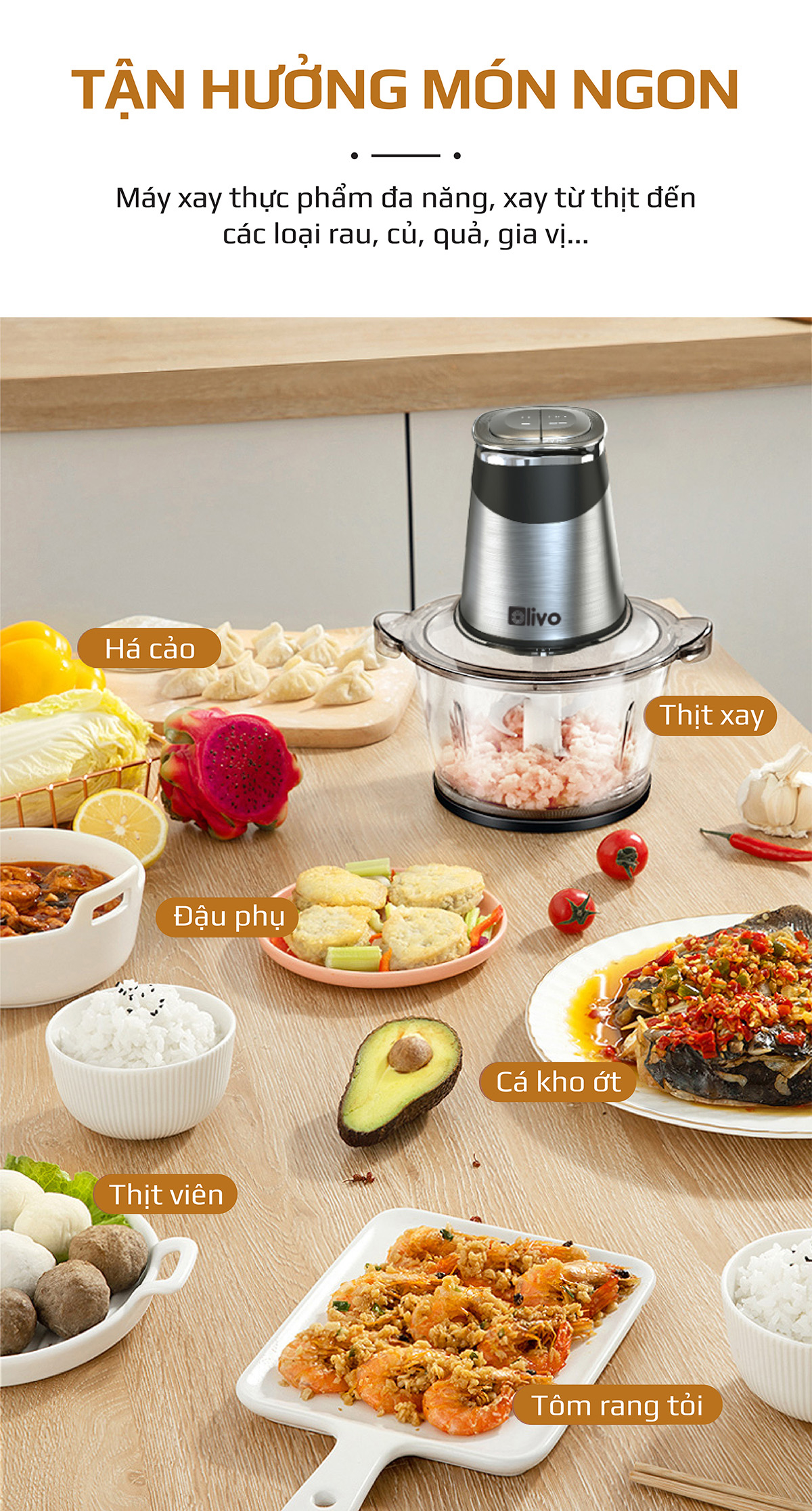 Máy Xay Thực Phẩm Đa Năng OLIVO FC21