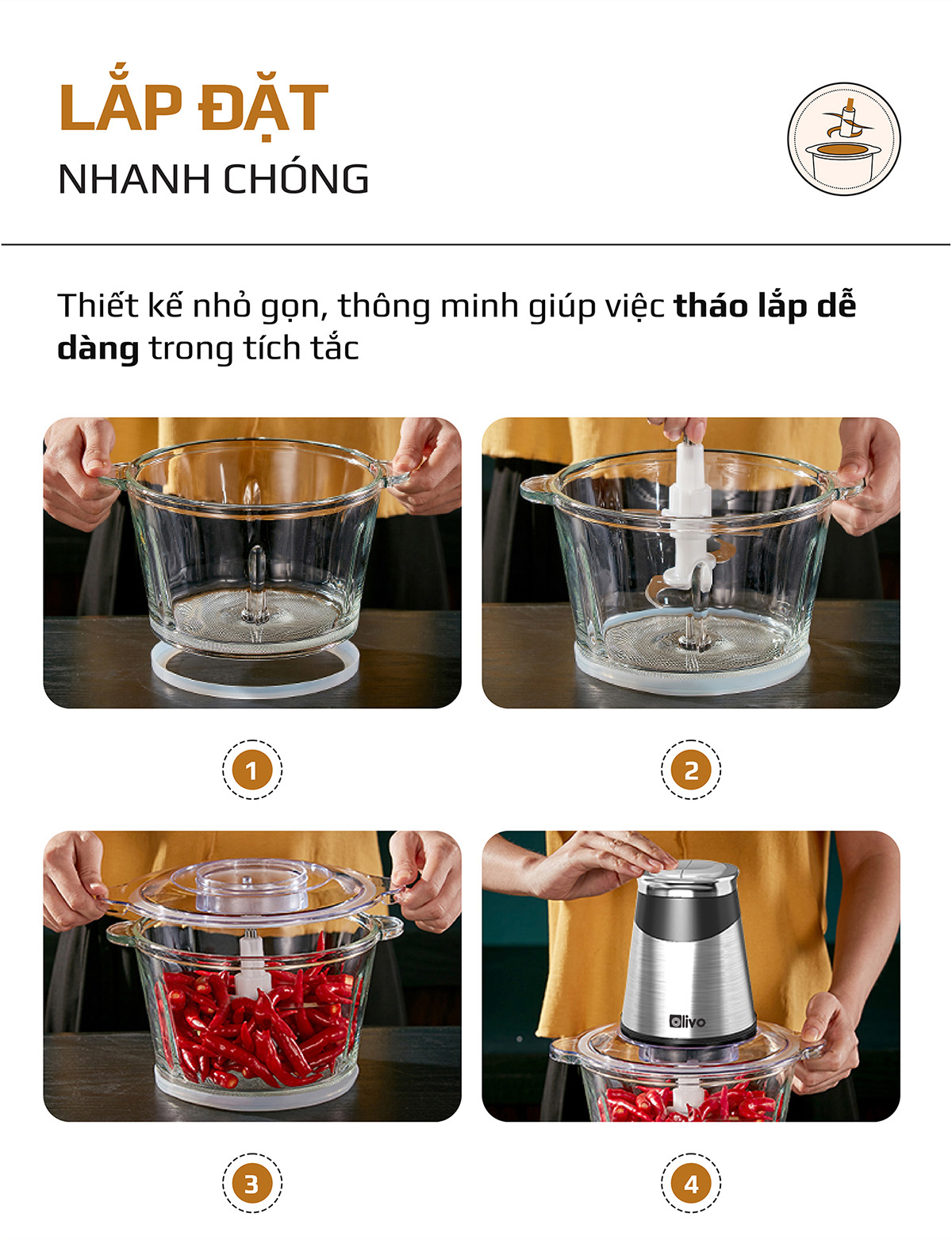 Máy Xay Thực Phẩm Đa Năng OLIVO FC21