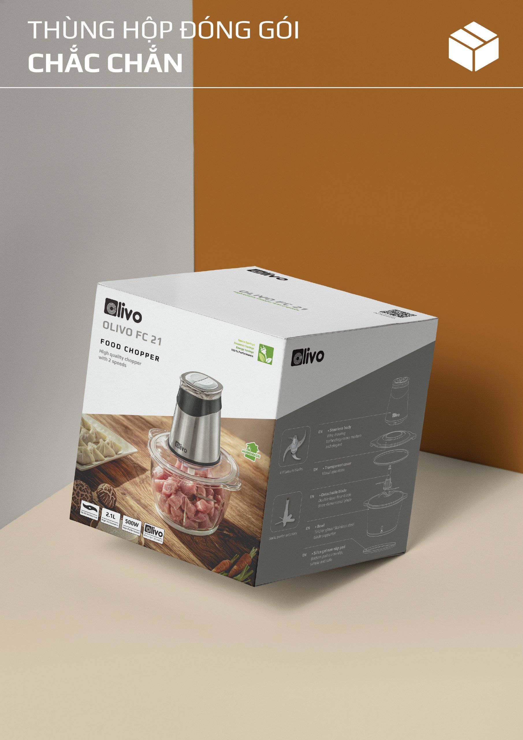 Máy Xay Thực Phẩm Đa Năng OLIVO FC21