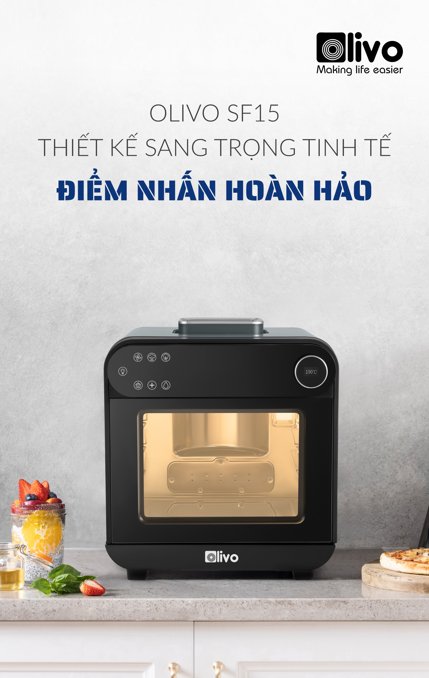 Nồi chiên hơi nước olivo sf15-15