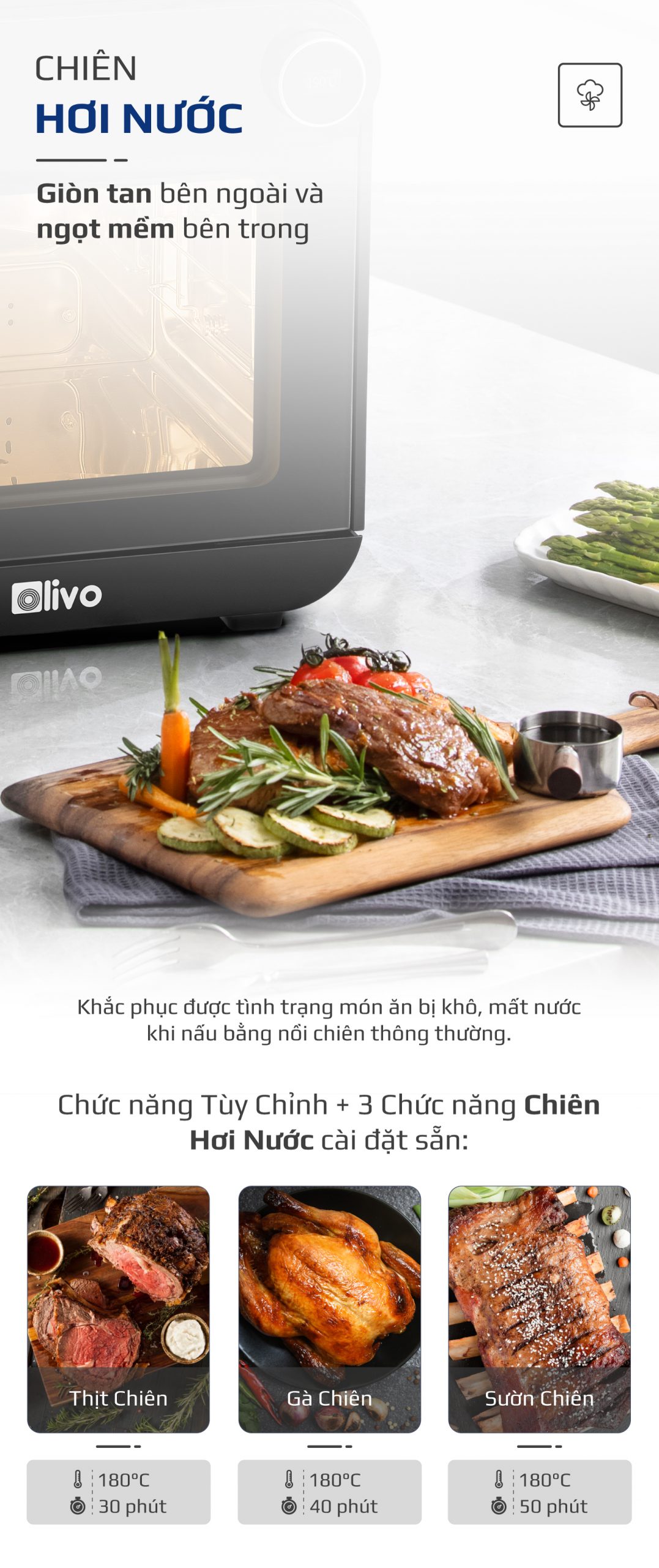 Nồi chiên hơi nước olivo sf15-4