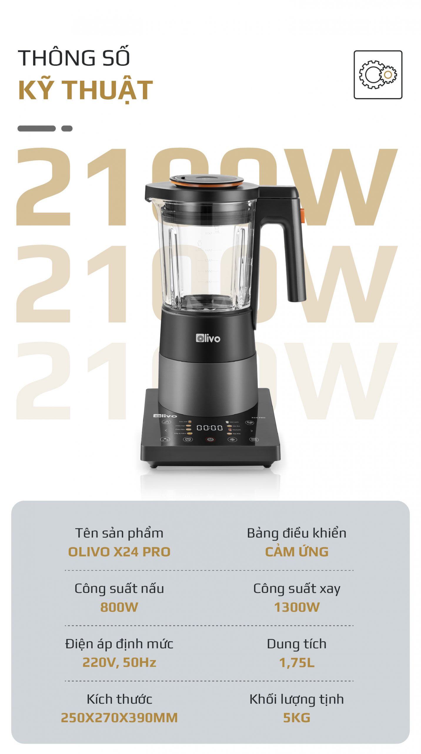 Máy Làm Sữa Hạt OLIVO X24 PRO