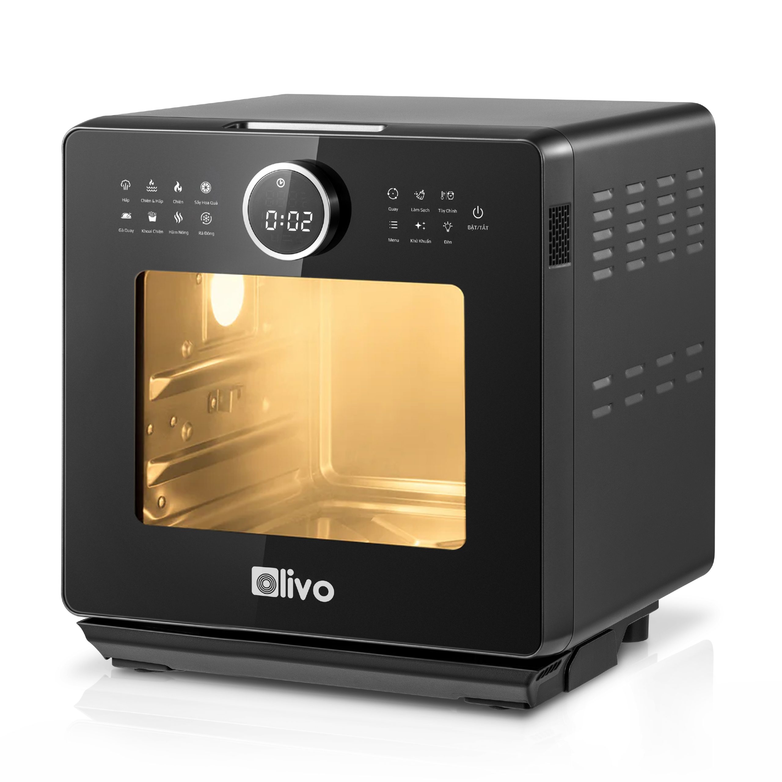 Nồi Chiên Hấp Đa Năng OLIVO SF16 PRO - Bản Nâng Cấp 70 Chế Độ Cài Sẵn, Toàn Bộ Khoang Nồi Và Phụ Kiện Bằng Inox 304 Cao Cấp, Dung Tích 16L, Vệ Sinh Dễ Dàng