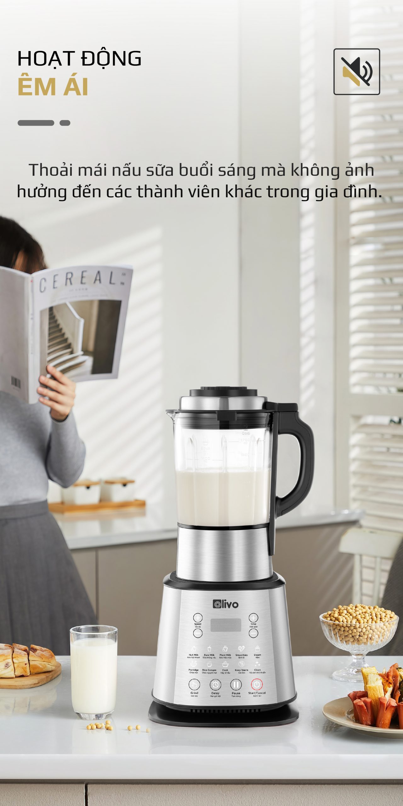 Máy Làm Sữa Hạt OLIVO X20 PLUS