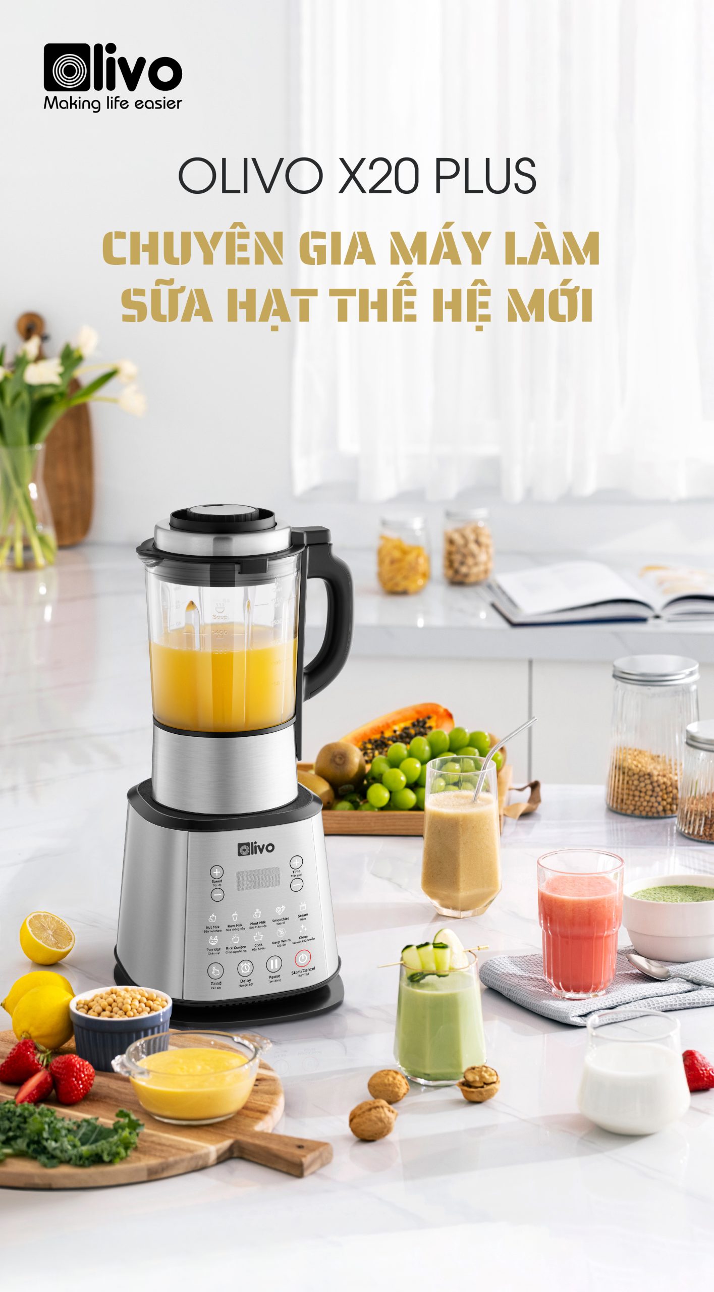 Máy Làm Sữa Hạt OLIVO X20 PLUS