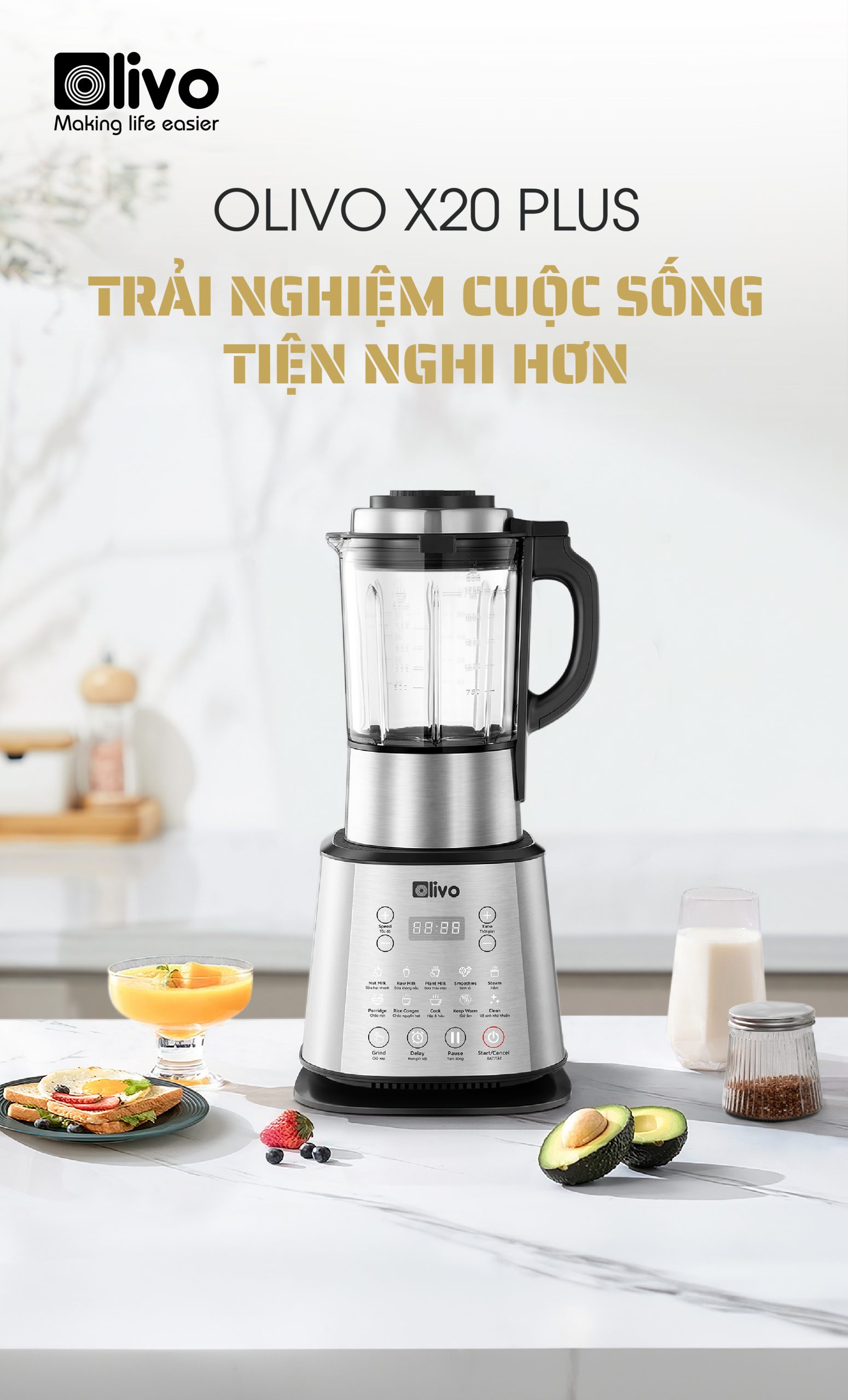 Máy Làm Sữa Hạt OLIVO X20 PLUS