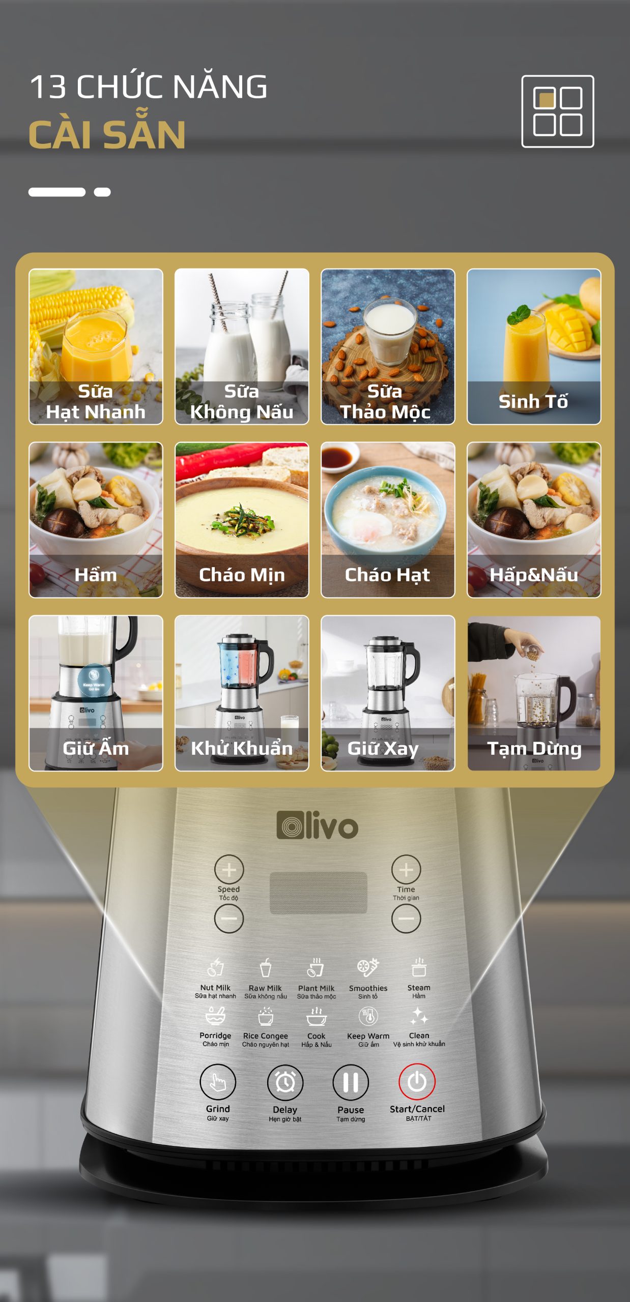 Máy Làm Sữa Hạt OLIVO X20 PLUS