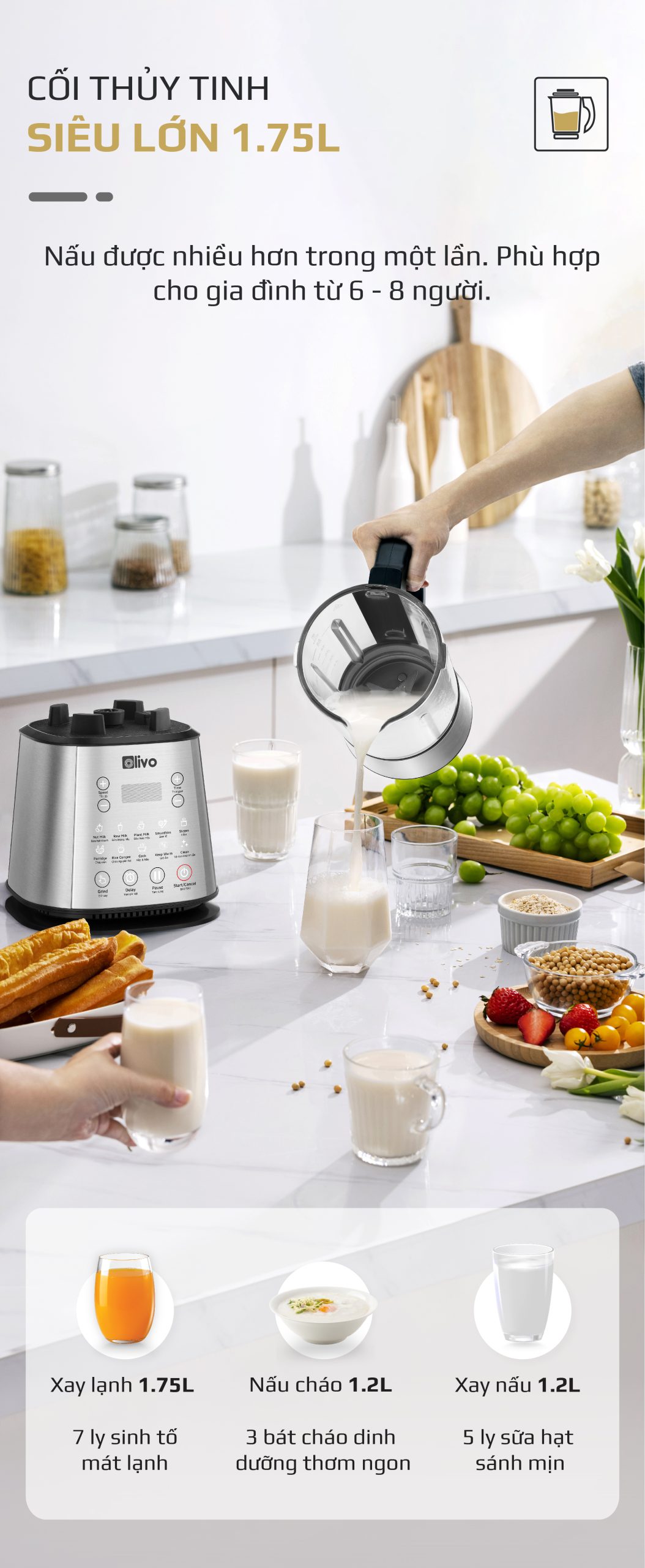 Máy Làm Sữa Hạt OLIVO X20 PLUS