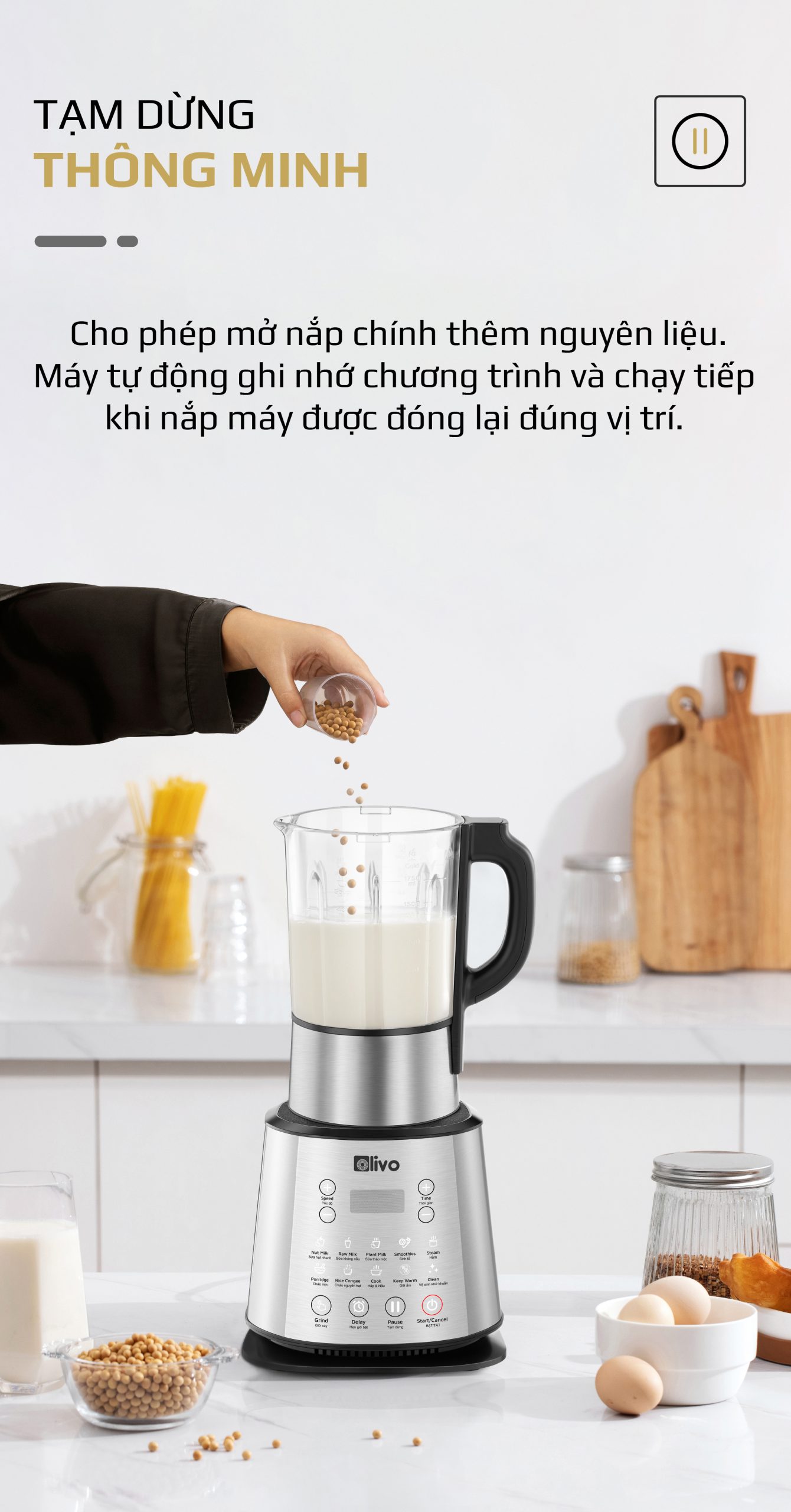 Máy Làm Sữa Hạt OLIVO X20 PLUS