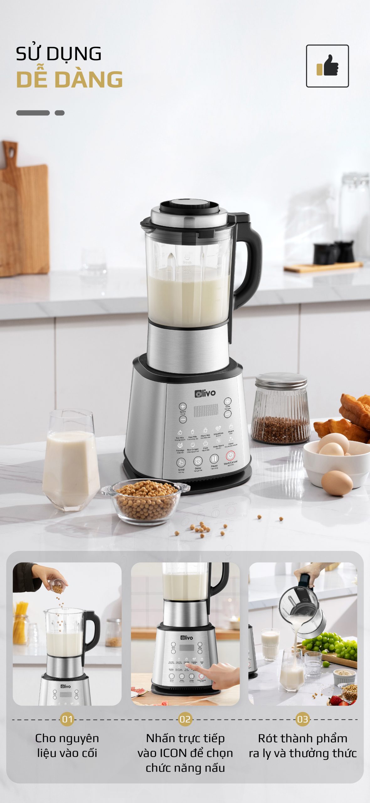 Máy Làm Sữa Hạt OLIVO X20 PLUS