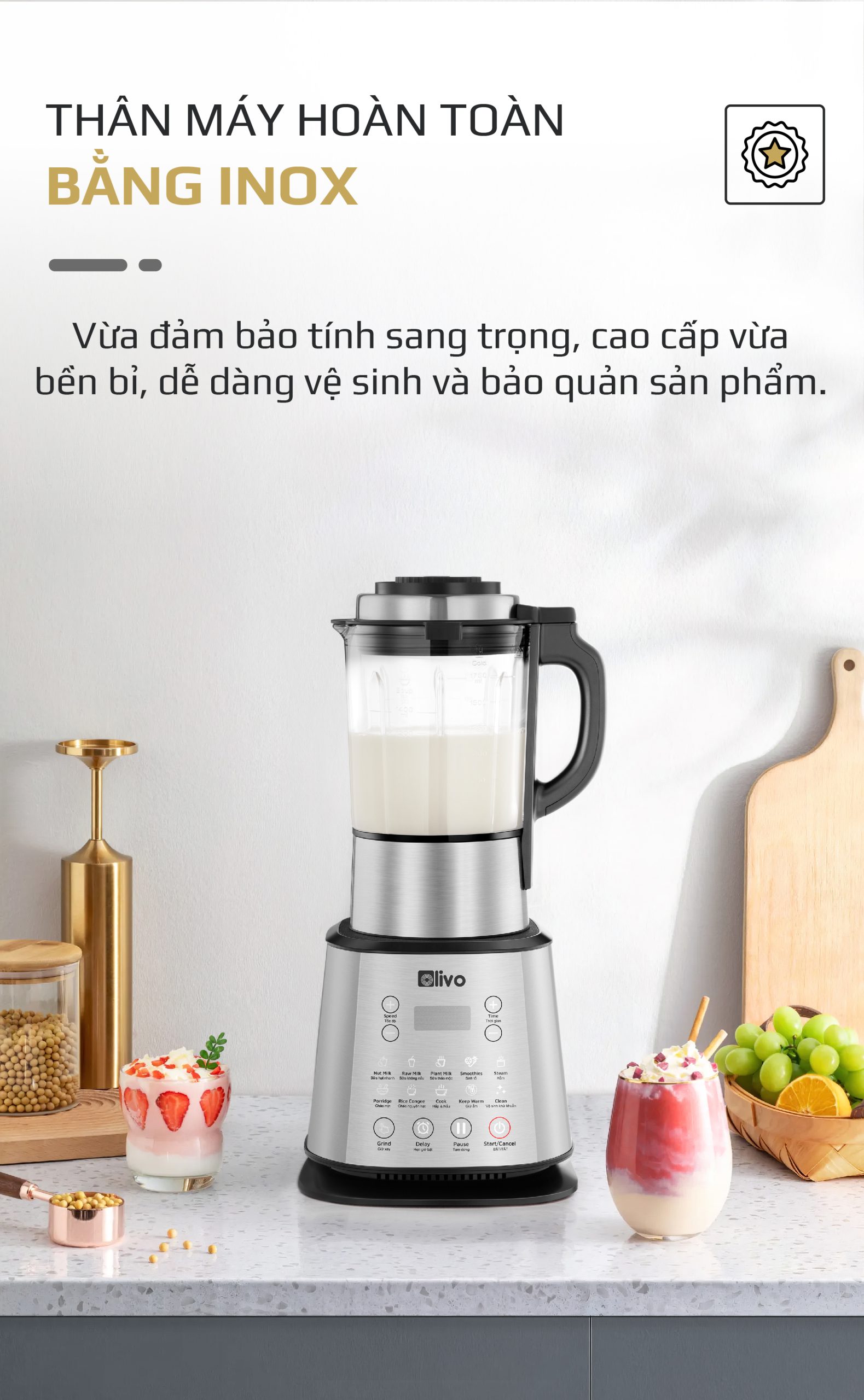 Máy Làm Sữa Hạt OLIVO X20 PLUS