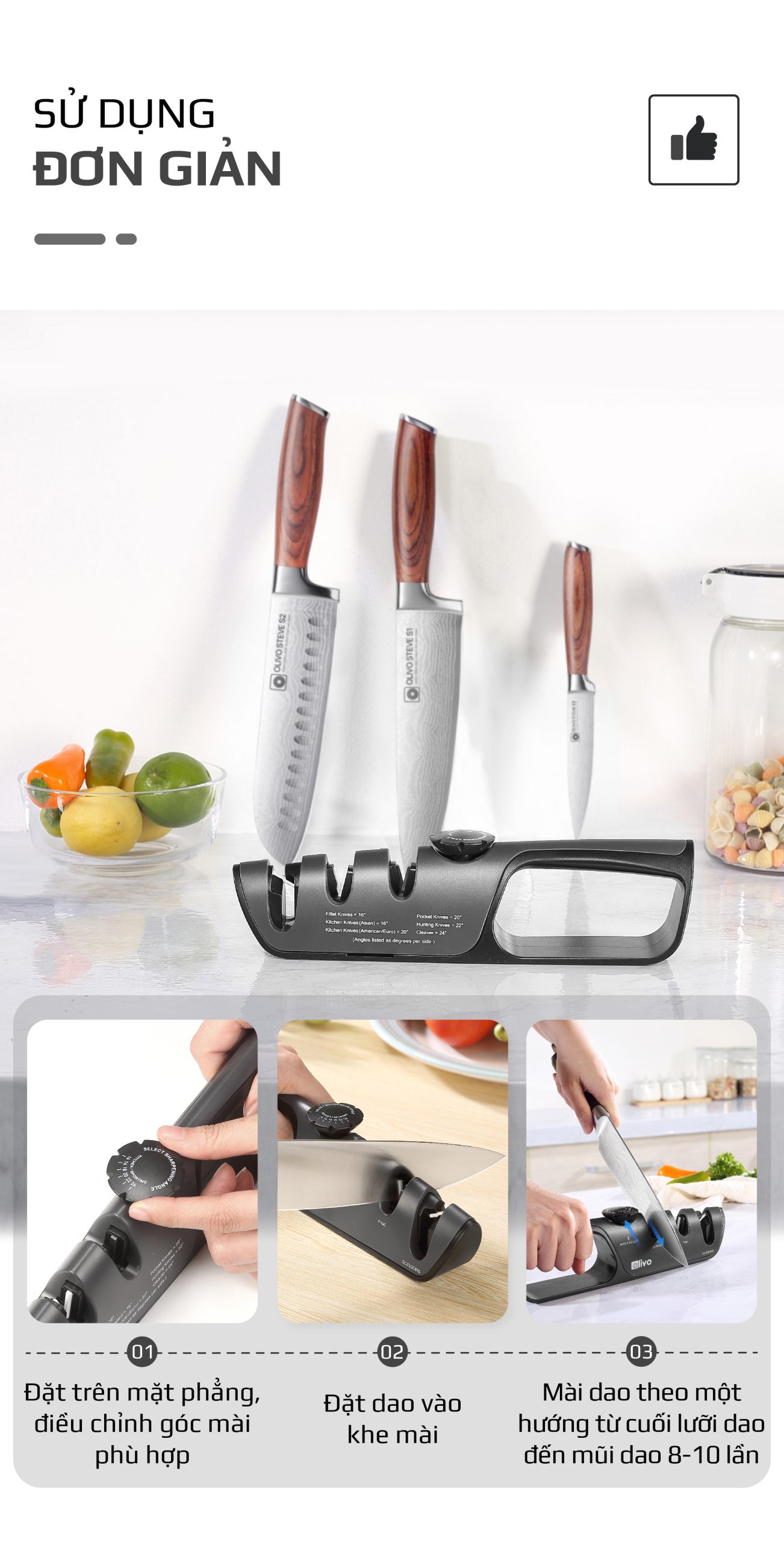 Bộ Dao 3 Món OLIVO DAVINCI