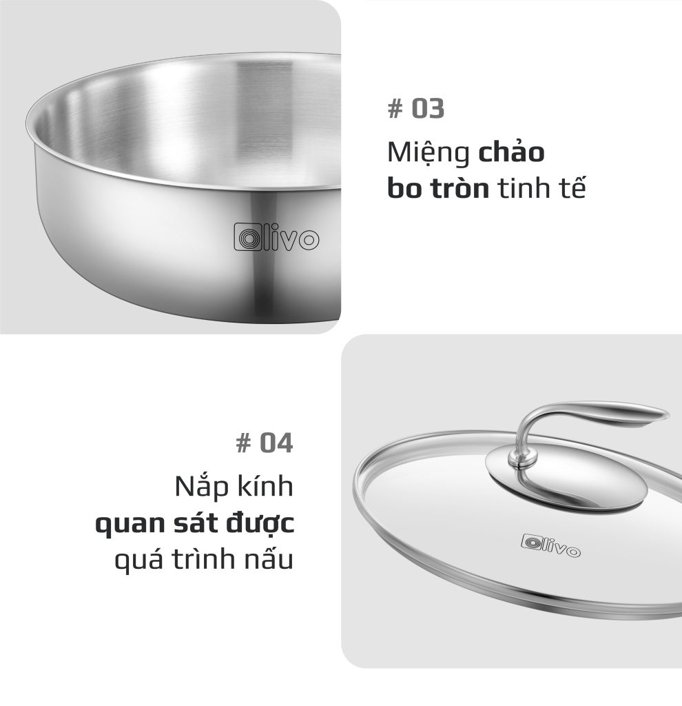CHẢO INOX OLIVO STEVE 2685