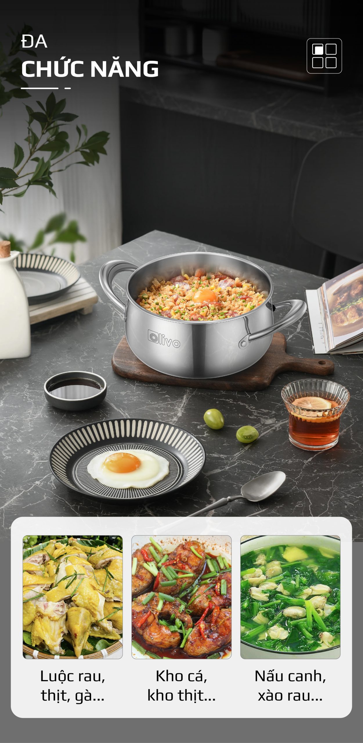 Bộ Nồi Inox OLIVO Chef’s Premium