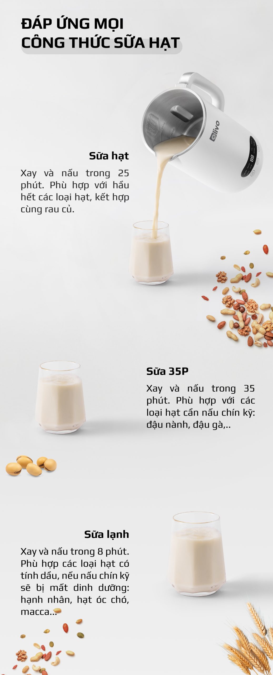 Máy Làm Sữa Hạt OLIVO CB1000