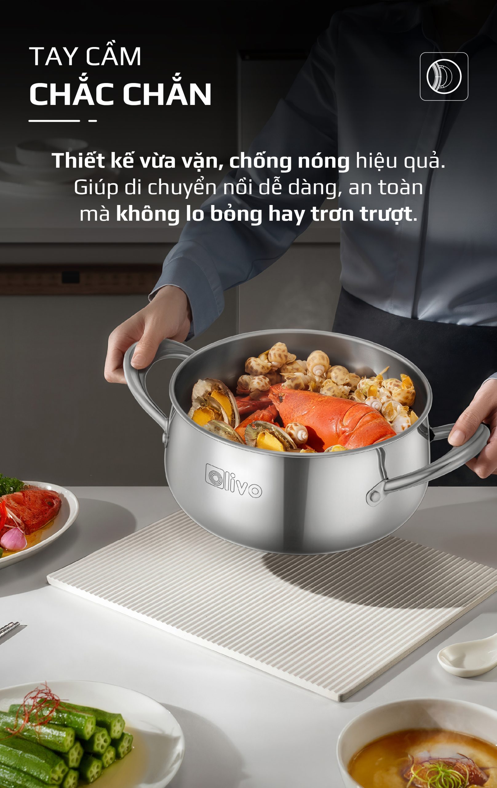 Bộ Nồi Inox OLIVO Chef’s Premium