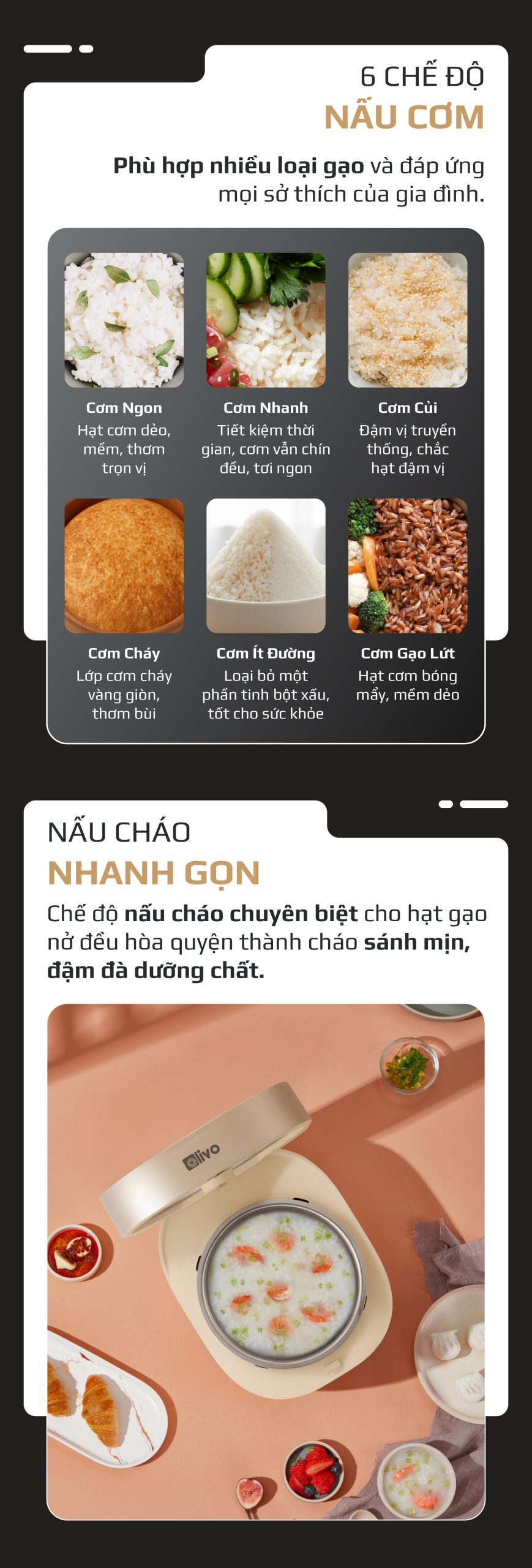 Nồi Cơm Điện Cao Tần OLIVO RC800IH