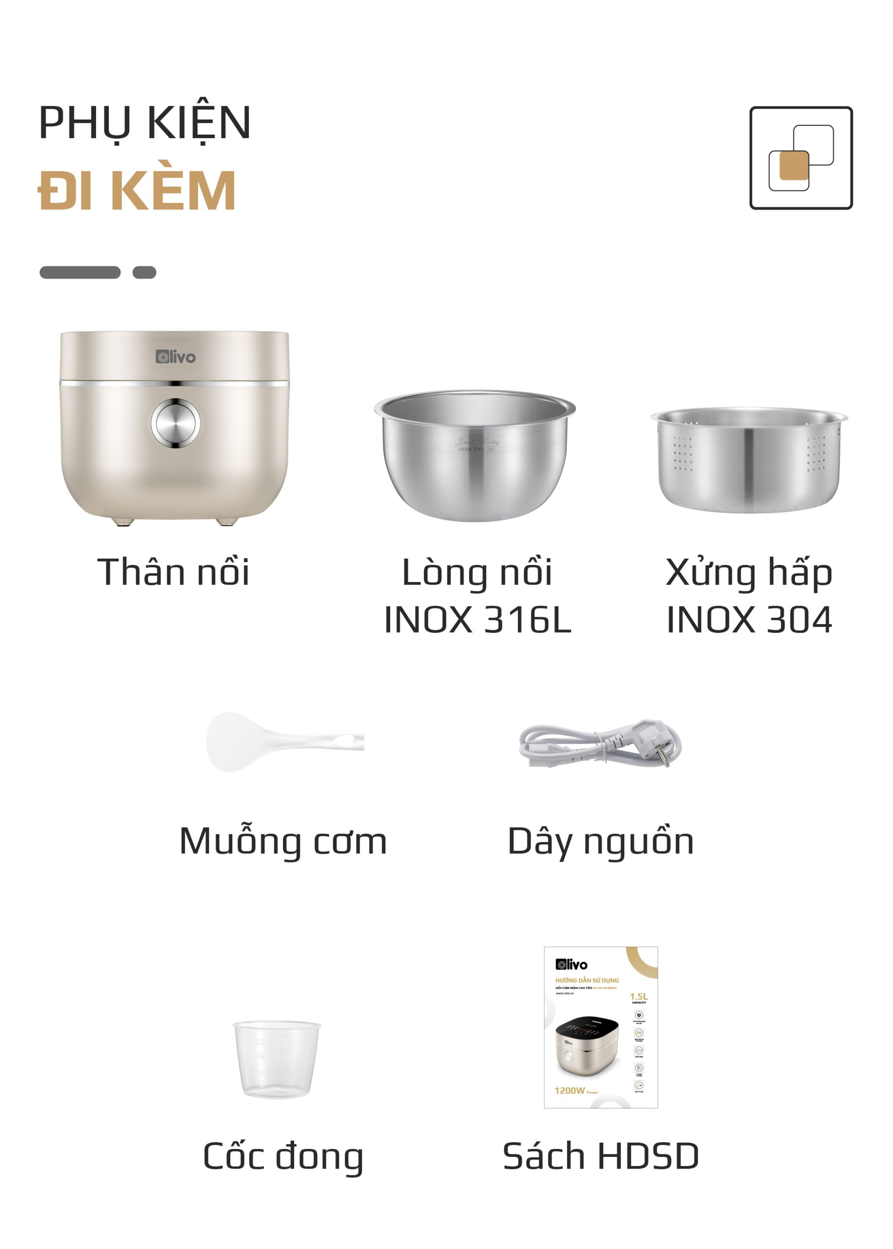 Nồi Cơm Điện Cao Tần OLIVO RC800IH