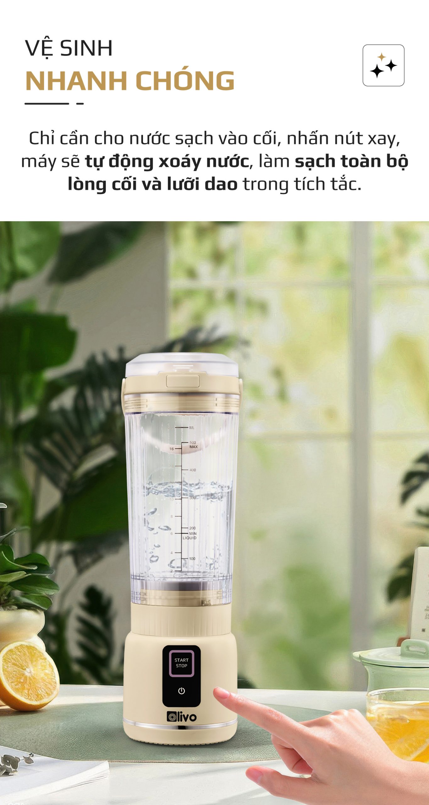 Máy Xay Sinh Tố Cầm Tay OLIVO PB02