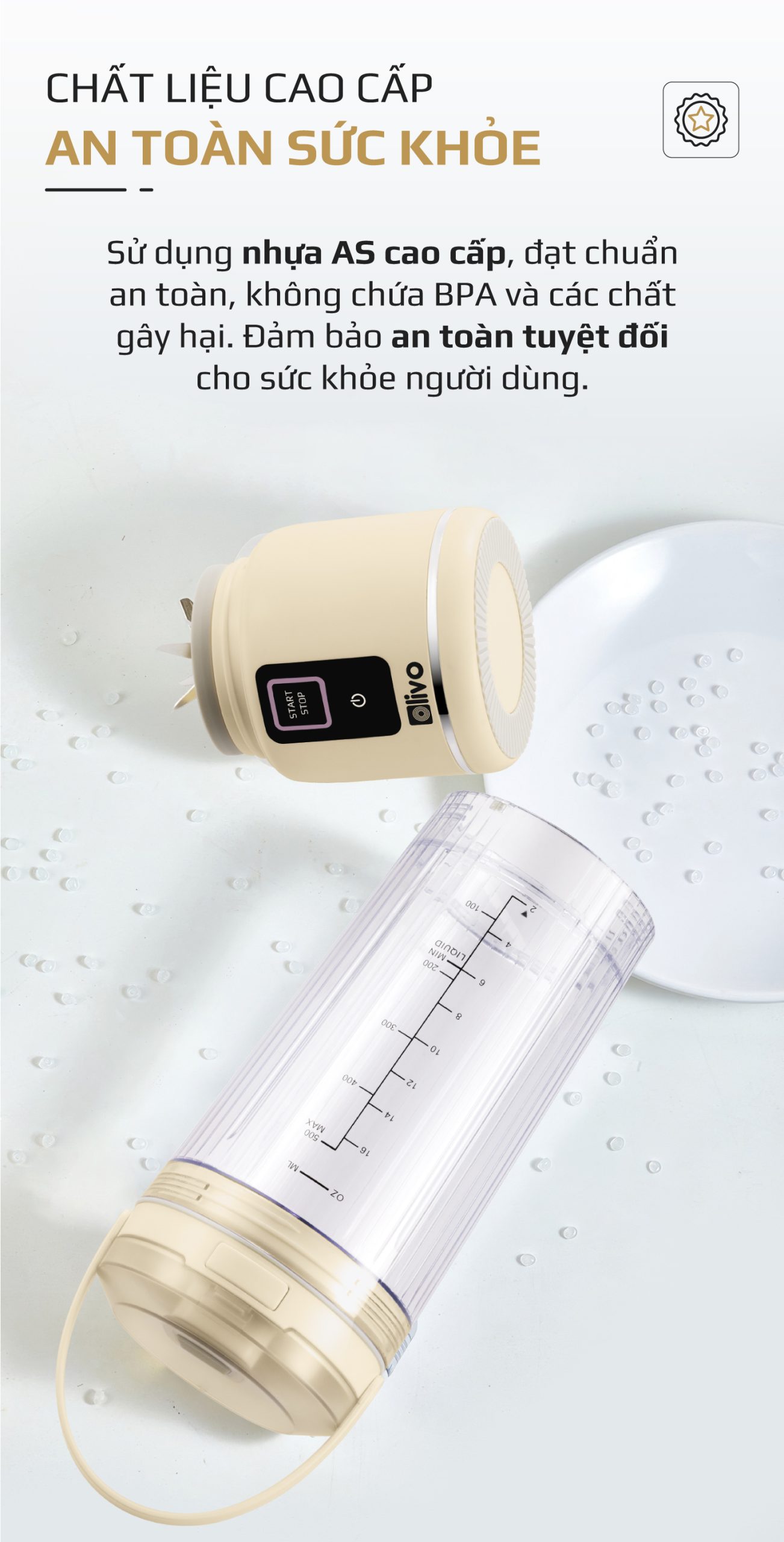 Máy Xay Sinh Tố Cầm Tay OLIVO PB02