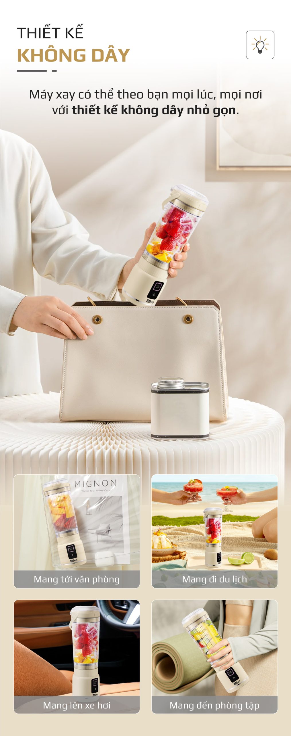 Máy Xay Sinh Tố Cầm Tay OLIVO PB02