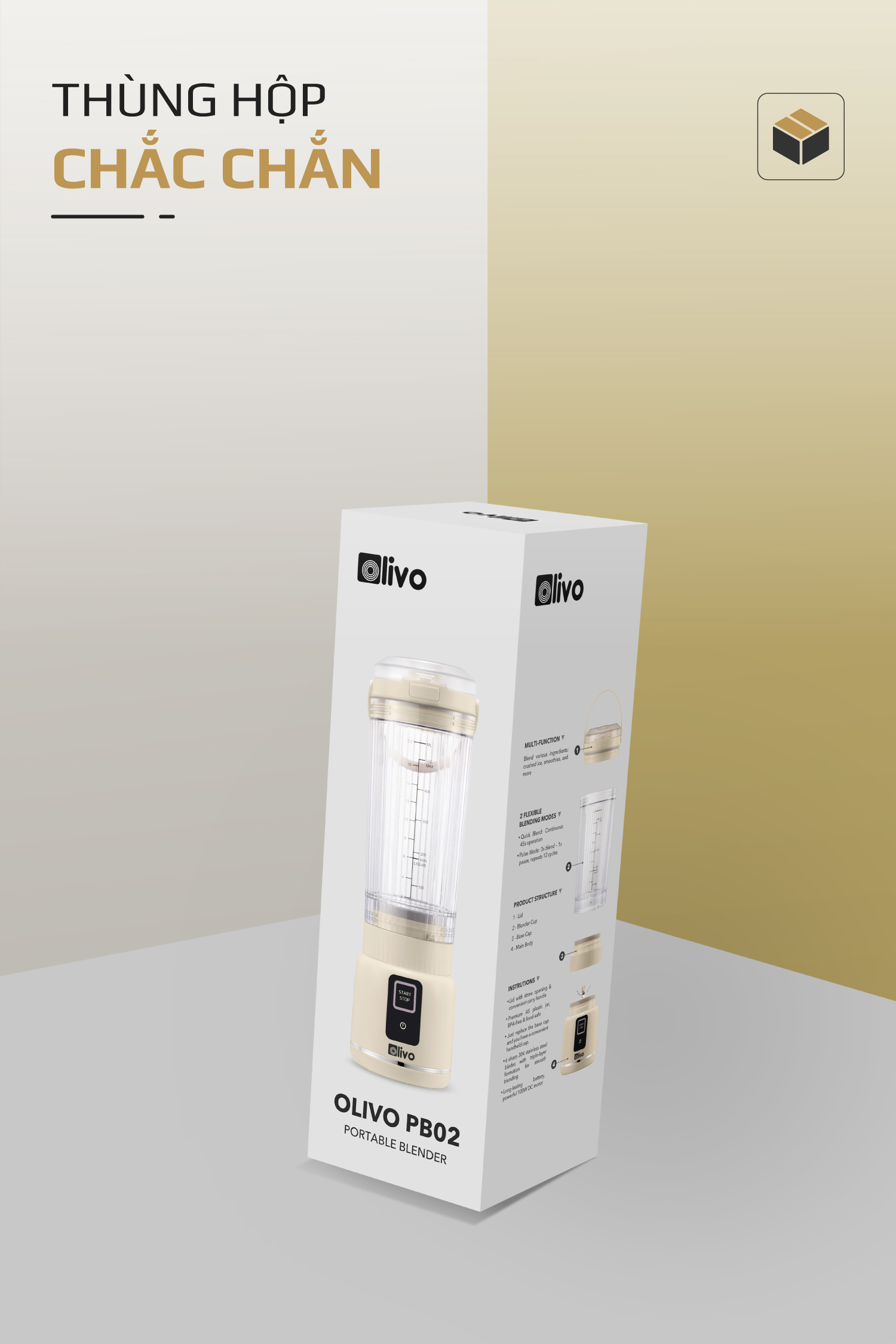 Máy Xay Sinh Tố Cầm Tay OLIVO PB02